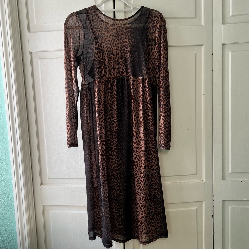 H&M Maternity midi dress. Stretch mesh animal print.